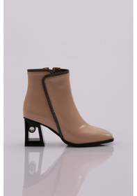 Resim Dgn 844 Kadin Broş Akesuarli Topuklu Bot 844-1922-R10815 Ten Rengi 