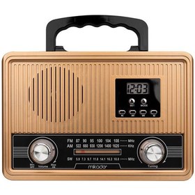 Resim Mikado MDR-685 Ahşap Usb-TF Destekli Bluetooth FM-AM-SW Klasik Radyo 