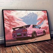 Resim Şaşırtıcı Elmas Sanat Araba ve Pembe Kiraz Çiçeği Ağacı Tuval Tablo, Elmas Boyama Seti, Çerçevesiz Poster, Yatak Odası, Oturma Odası, Ofis Dekoru İçin Mükemmel 30.0*40.01 cm 