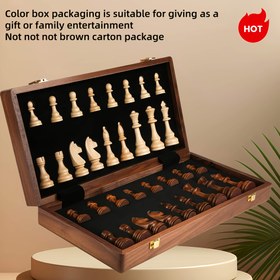 Resim 39cm Klasik Premium Ceviz Desenli Satranç Seti | El Yapımı Masif Ahşap Satranç Taşları ve Saklama Tahtası, Yetişkin Turnuvaları ve Aile Oyunları için İdeal, Paskalya, Noel ve Çeşitli Tatil Hediyeleri için Mükemmel 