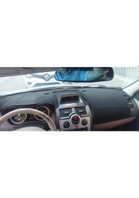 Resim Renault Megane 2 Modellerine Uygun Torpido Koruma Halısı Siyah Kenar Renk Siyah 