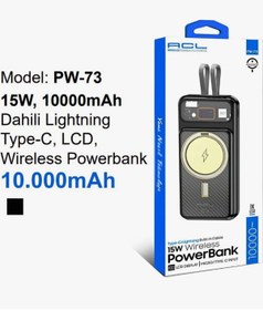 Resim ACL ROSE TEKNOLOJİ 15W TYPE-C LIGTNING KABLOLU MAGSEFE DESTEKLİ 10.000 mah WIRELESS POWERBANK 