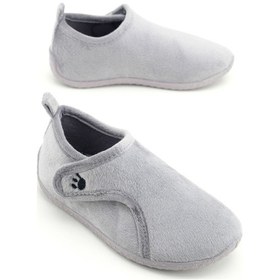Resim Gezer Kışlık Kız Çocuk Rahat Taban Cırt Cırtlı Ayarlanabilir Ev Okul Kreş Panduf Ayakkabı Gri 