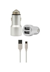 Resim Blueteam 2.4a Çift Çıkışlı Metal Başlıklı Araç Şarj Cihazı Micro Kablo Hediyeli 