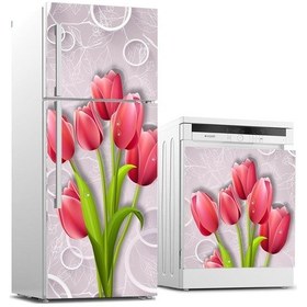 Resim Buzdolabı Ve Bulaşık Makinası Beyaz Eşya Sticker Kaplama 3D Kırmı (540887067) 