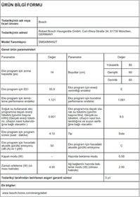 Resim Bosch SMS4IMW62T 6 Programlı 14 Kişilik Bulaşık Makinesi 