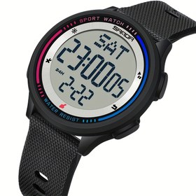 Resim SANDA Erkek & Kadın 5ATM Akıllı Şeklinde Dijital Spor Saati, LED Ekranlı, Çok Fonksiyonlu Kronograf, Kum Saatı, 24Sa'lik Zamanlayıcı, 30 Tur Hafızalı, 24Sa 