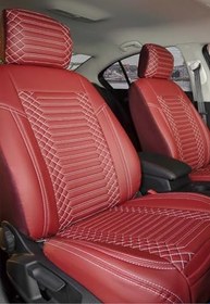 Resim Ford Focus Di Ghia ile Uyumlu Lüx Deri Oto Koltuk Kılıfı Ön Arka Takım Exclusive BORDO 