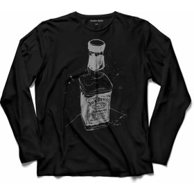 Resim Kendim Seçtim Jack Danıels Whıskey Viski Şişesi Alkol Uzun Kollu Tişört Baskılı Çocuk T-Shirt 