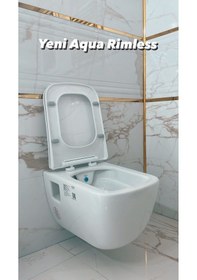 Resim Aqua Kanalsız Asma Klozet+ Yavaş Kapanır Kapak 