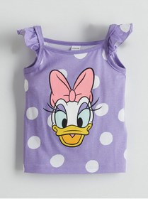 Resim LC Waikiki Mor Daisy Duck Baskılı Kız Bebek Şortlu Pijama Takım 
