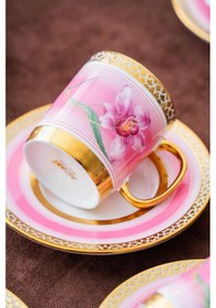 Resim Acar Hxf-06920 Tulip 6lı Kahve Fincan Takımı Gold 