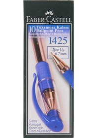 Resim Faber Castell 1425 Tükenmez Kalem 0.7 MM İğne Uçlu Mavi 10'lu 
