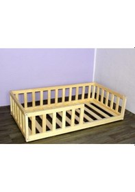 Resim Markaawm Markaawm Montessori Çocuk Yatak Doğal Çam Karyola Yelken 