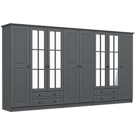 Resim Kale 8 Kapaklı 4ç Taçlı Dolap Mebran İlkbahar Antrasit 210cm Antrasit 