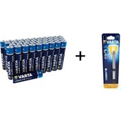 Resim Varta 4903 AAA İnce Kalem Pil 40'lı + Varta 16611 Led Penlight 