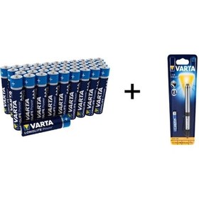 Resim Varta 4903 AAA İnce Kalem Pil 40'lı + Varta 16611 Led Penlight 