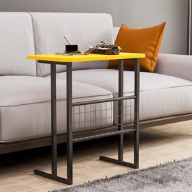 Resim interGO Metal Ayaklı Laptop Sehpası Koltuk Sehpası Kahvaltı Masası Çalışma Sehpası - Sarı 