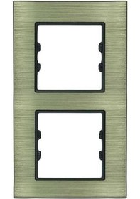 Resim Asfir Schneider Asfora Serisi Alüminyum Bronz Dikey İkili Çerçeve Alg112-71 Modeli 