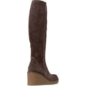 Resim Deery Kadın Hakiki Süet Kahverengi Dolgu Topuk Çizme - 61206ZKHVC01 