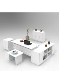 Resim Robinhome Robin Home Verona Abcef Ofis Büro Masa Takımı Beyaz 