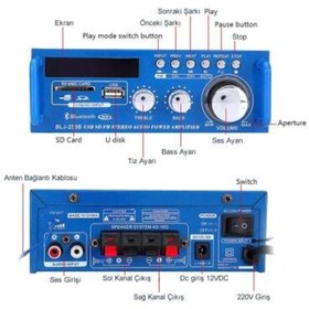 Resim Genel Markalar Hi-Fi Stereo Amplifier - 2x300W Bluetooth Amfi 