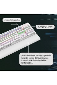 Resim Node Game Nova Nd-mk-104br Rainbow Aydınlatmalı Oyuncu Gamer Gerçek Mekanik Işıklı Klavye 