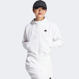 Resim adidas Z.N.E. Full-Zip Kapüşonlu Kadın Beyaz Eşofman Üstü 
