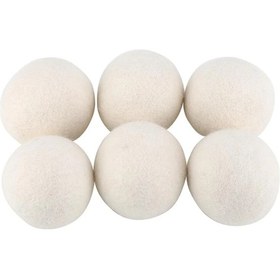 Resim Dianziye 6 Adet 6cm Organik Yün Kurutma Topu Doğal Kumaş Yumuşatıcı Tekrarlı Kullanım Enerji Ve Para Tasarrufu Kimyasız Hassas Ciltler İçin Uygun 