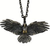 Resim 1 adet Trendy Creative Vintage Hip Hop Bungee Eagle With Wings Kolye Süs Aksesuarları Tatil Partisi Hediye Erkek Aksesuarları 