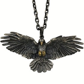 Resim 1 adet Trendy Creative Vintage Hip Hop Bungee Eagle With Wings Kolye Süs Aksesuarları Tatil Partisi Hediye Erkek Aksesuarları 