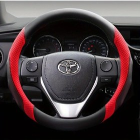 Resim Xuweiwei For Toyota Uyumlu 803 Black And Red Deri Direksiyon Kılıfı Kaymaz Nefes Alabilir Spor Tasarım 803-siyah Ve Kırmızı 