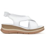 Resim Ziya, Kadın Hakiki Deri Dolgu Topuk Sandalet 1511020z2562 Beyaz 1511020z2562 500 Beyaz 