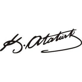 Resim TELLGRAF K.atatürk Imza Sticker 30 cm 