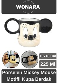 Resim Özel Tasarım Sevgili Arkadaş Şık Ve Dekoratif Hediyelik Porselen Mickey Mouse Motifli Kupa Bardak Diğer 