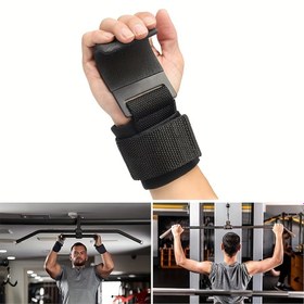 Resim 1parça Ağırlık Kaldırma Tutuş Kancaları, Siyah Kauçuk, Evrensel, Şarj Edilmemiş, Bataryasız, Spor Salonu, Fitness, Chin-Ups, Kaldırma için 
