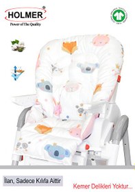 Resim Holmer Organik Mama Sandalyesi Minderi - Kılıfı Kemer Deliksiz Pembe 