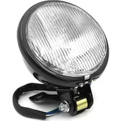 Resim 35w 12v Evrensel Retro Metal Motosiklet Farı Yuvarlak Tutucu Elektrokaplama Gümüş Vintage Braket Far Cg125 Gn125 Siyah 