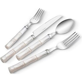 Resim Karaca Ember Krem 6 Kişilik 24 Parça Çatal Kaşık Bıçak Takımı 