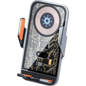 Resim Ally C10 15w Hızlı Şarj Şeffaf Otomatik Araç İçi Telefon Tutucu- 5775 