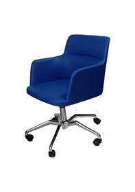 Resim Büro Koltuğu Örümcek Yıldız Ayaklı Mavi Renk Suni Deri 