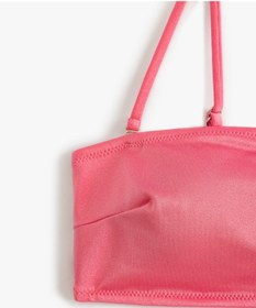Resim Koton Simli Straplez Bikini Üstü Pedli Astarlı Çıkarılabilir Askı Detaylı Pembe 4sak10232mm Gül 