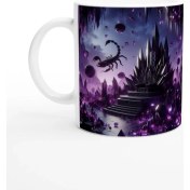 Resim Akrep Burcu Baskılı Kahve Kupası - Büyülü Kristal Mağarası Temalı Vs2 