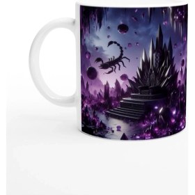 Resim Akrep Burcu Baskılı Kahve Kupası - Büyülü Kristal Mağarası Temalı Vs2 