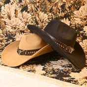 Resim 1 adet Şık Batı Kowboy Şapkası Toka ve Böcek Baş Tasarımı ile - Geniş Kenar Fedora Bahar, Yaz ve Sonbahar Açık Hava Aktiviteleri için | Nefes Alabilir ve Dayanıklı Sentetik Malzeme, Erkekler ve Kadınlar için Güvenli Uygun, Kadınlar için Uygun 