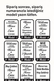 Resim Kıvırcıkyoga Düğün davet karşılama ayna yazısı stickers 40 cm aynaya uyumlu 