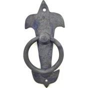 Resim Antika Tarz Dekoratif Pirinç Lale Kapı Halkası - 165X70MM, Oksit 