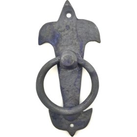 Resim Antika Tarz Dekoratif Pirinç Lale Kapı Halkası - 165X70MM, Oksit 