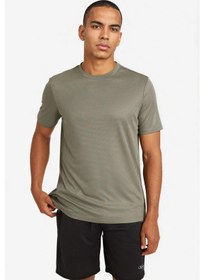 Resim Defacto - Slim Fit Dar Kesim Bisiklet Yaka Çabuk Kuruyan Nefes Alabilen Esnek Kumaş Baskılı Sporcu Kısa Kollu Haki 