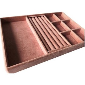 Resim Yeni Yerli Süet Pembe Yüzük-küpe-bileklik-kolye Takı Kutusu Aydındecor Çok Renkli 